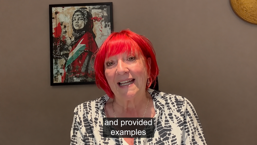 AI resized still image of Angela Egan