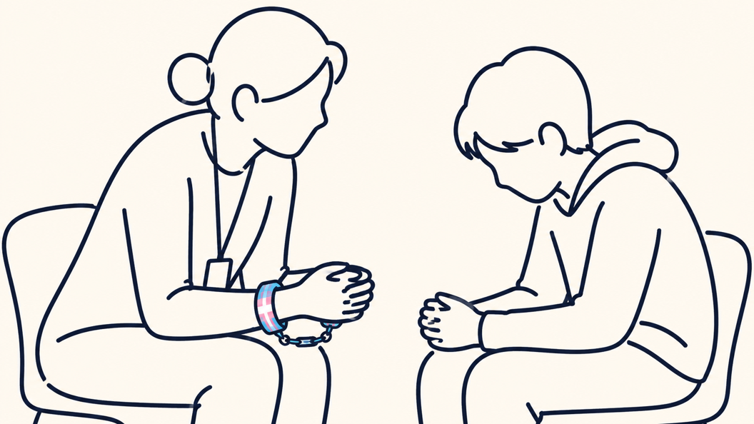 AI image of social worker and child