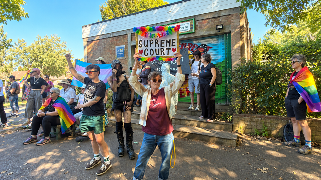 AI edited image from Dyke Pride protest